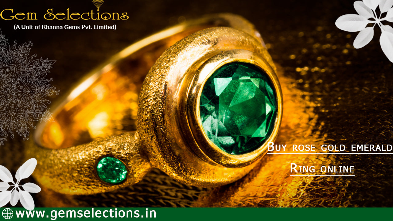 Buy rose gold emerald ring online