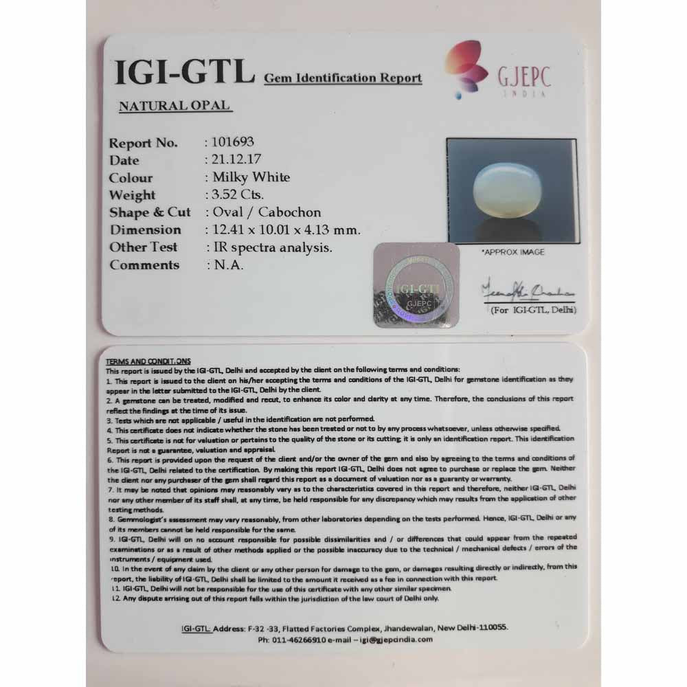 3.91 Ratti  Natural fire Opal with Govt. Lab Certificate-(1100)