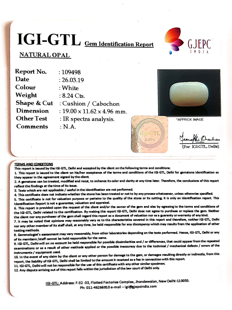 9.16 Ratti Natural Opal with Govt. Lab Certificate-(610)