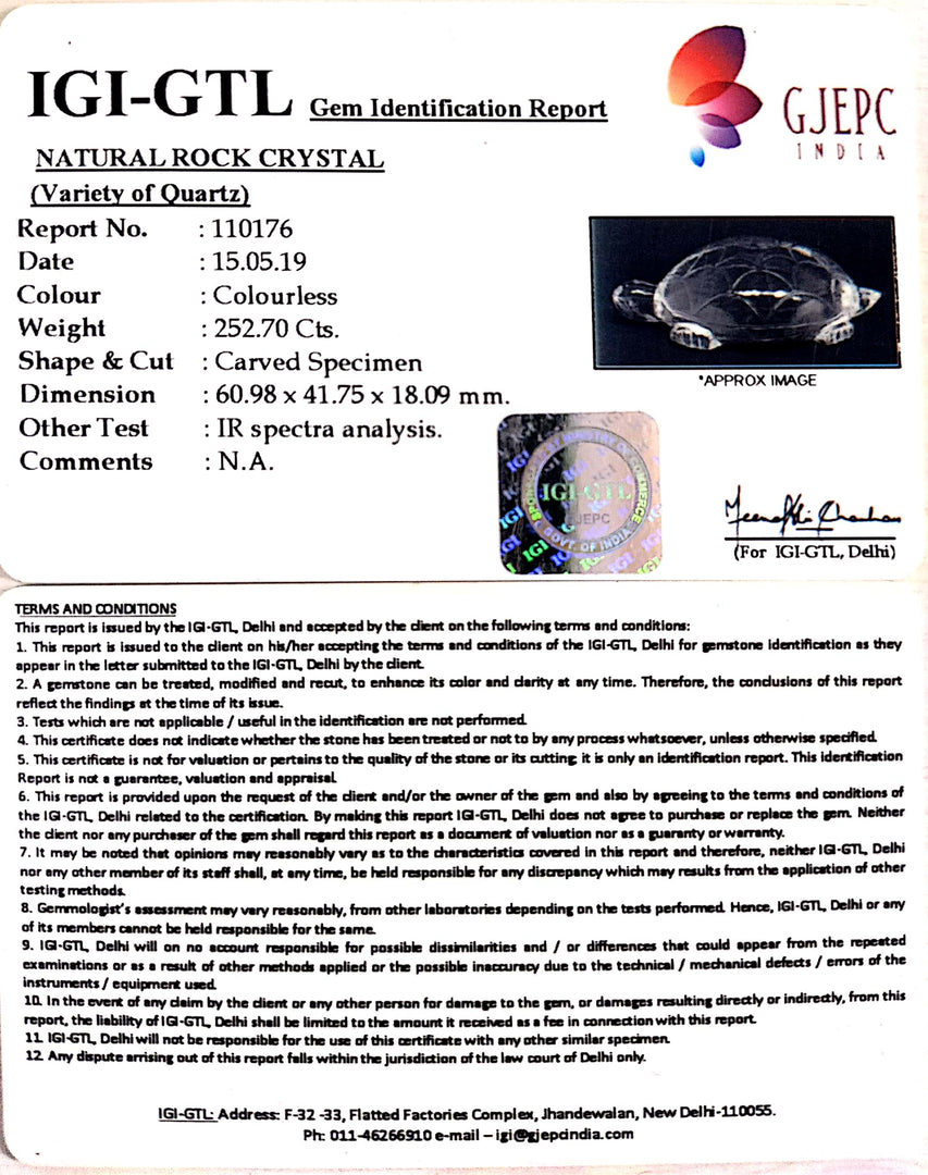 Natural Rock Crystal With Govt. Lab Certificate-60