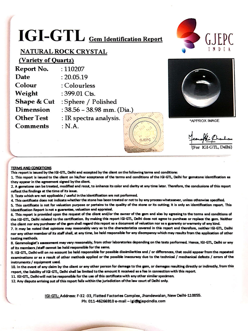 Natural Rock Crystal With Govt. Lab Certificate-60