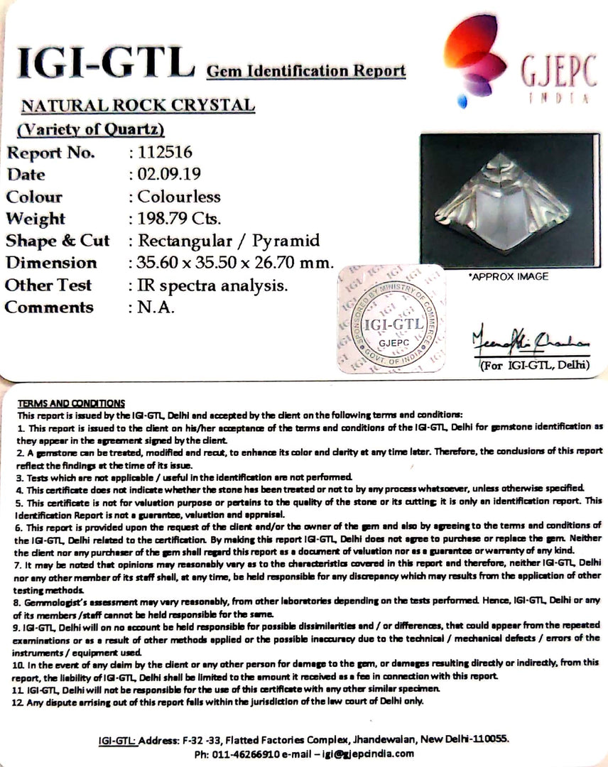 Natural Rock Crystal with Govt. Lab Certificate-60