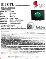 Load image into Gallery viewer, 4.47 Ratti Natural Panna Stone with Govt. Lab Certificate (1221)
