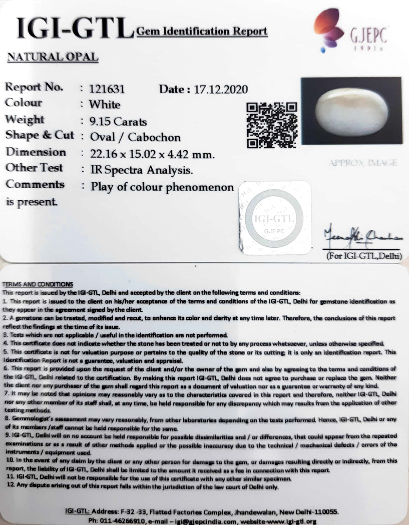 10.15 Ratti Natural fire Opal with Govt. Lab Certificate-(1221)