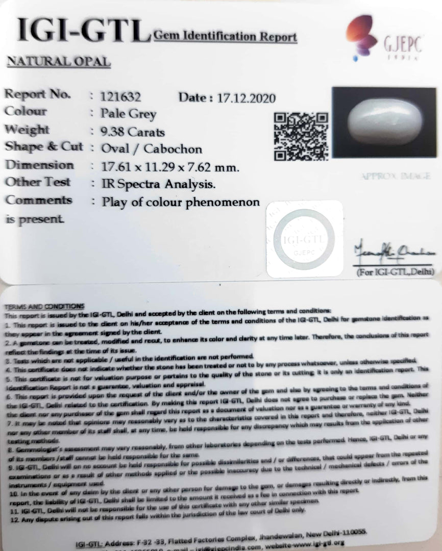 9.38/CT Natural Fire Opal with Govt. Lab Certificate-3441