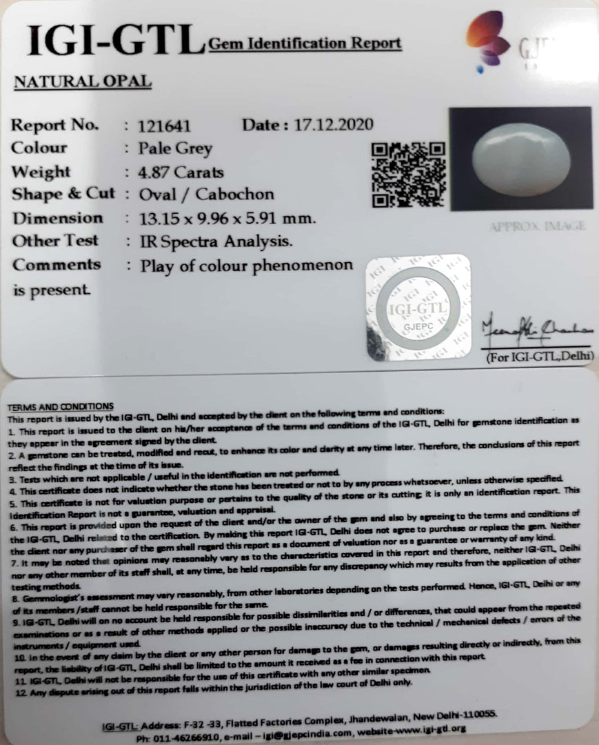 5.40 Ratti Natural fire Opal with Govt. Lab Certificate-(1221)