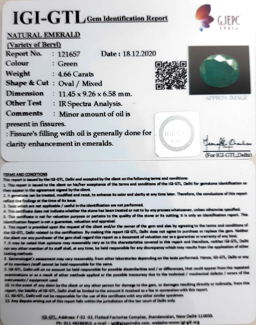 5.17 Ratti Natural emerald with Govt Lab Certificate-(3441)