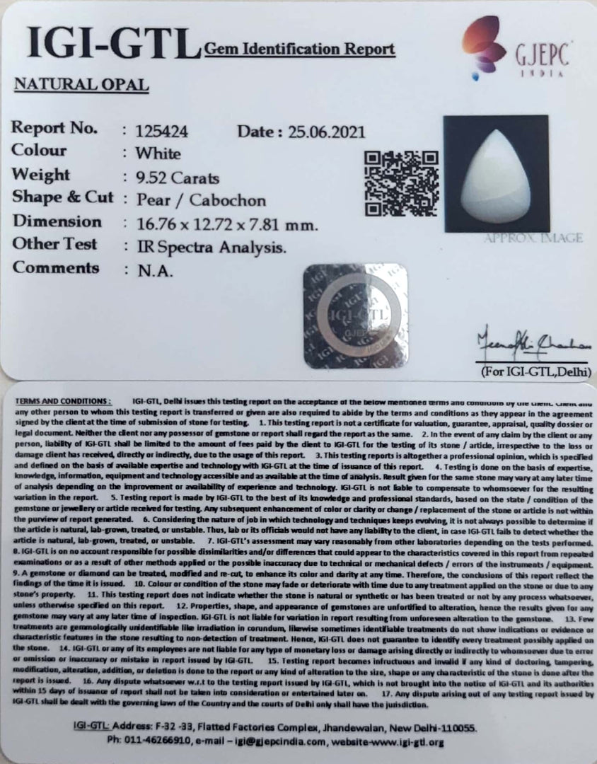 10.56 Ratti  Natural fire Opal with Govt. Lab Certificate-(610)