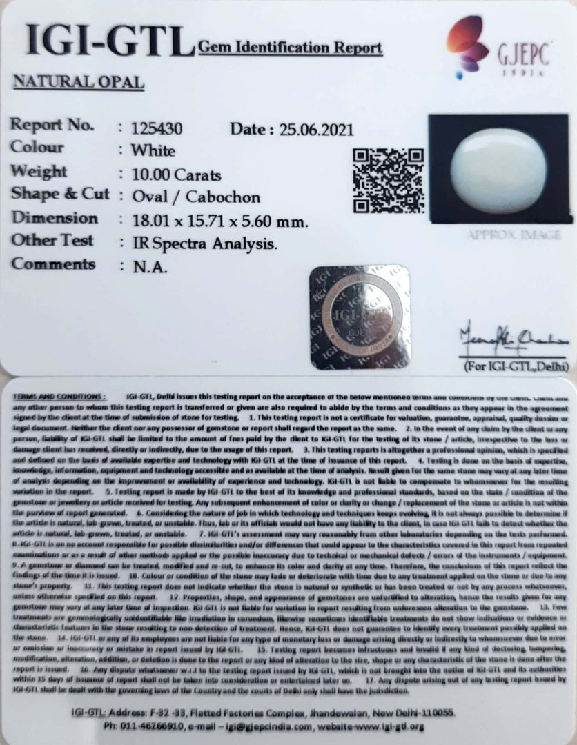 11.10 Ratti  Natural fire Opal with Govt. Lab Certificate-(610)