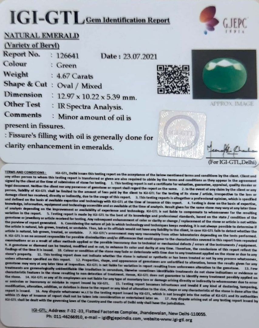 5.18 Ratti Natural Panna Stone with Govt. Lab Certified-(1221)