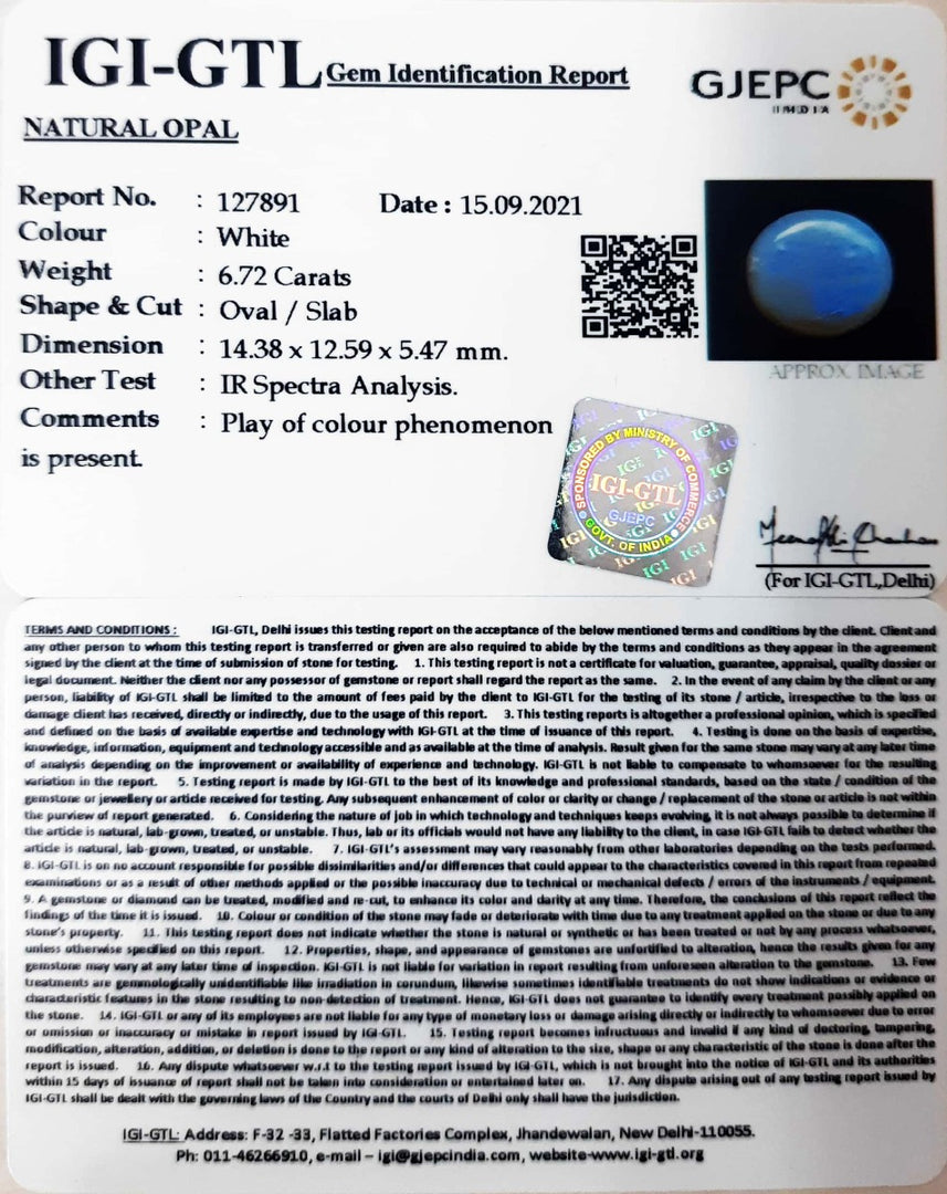 4.37 Ratti Natural fire Opal with Govt. Lab Certificate-(4551)