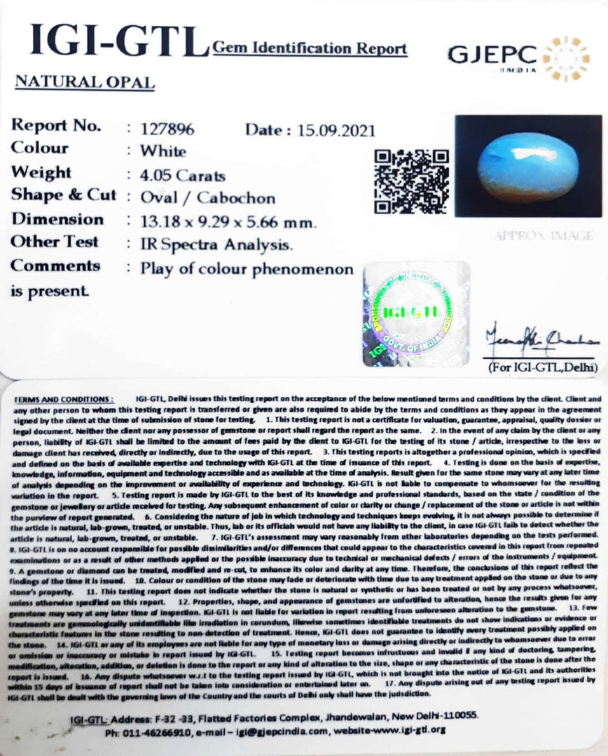 4.49 Ratti Natural fire Opal with Govt. Lab Certificate-(4551)