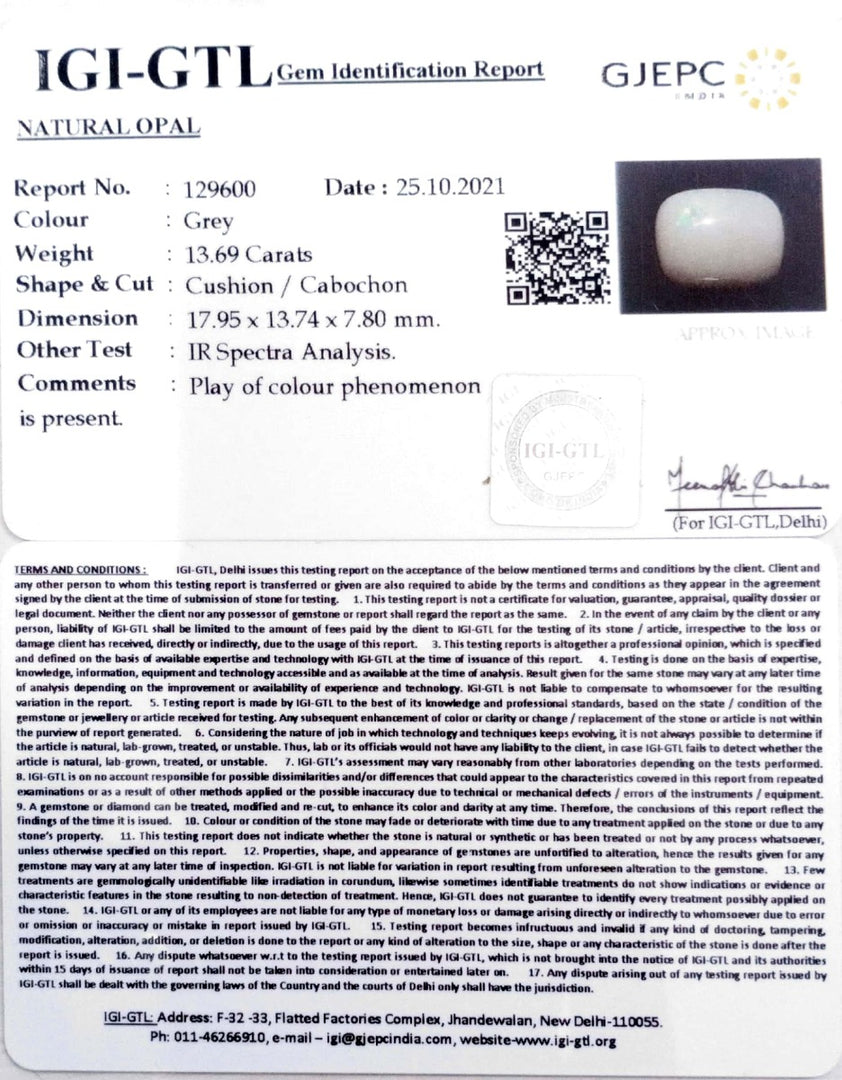 15.19 Ratti Natural Opal with Govt. Lab Certificate-(2331)