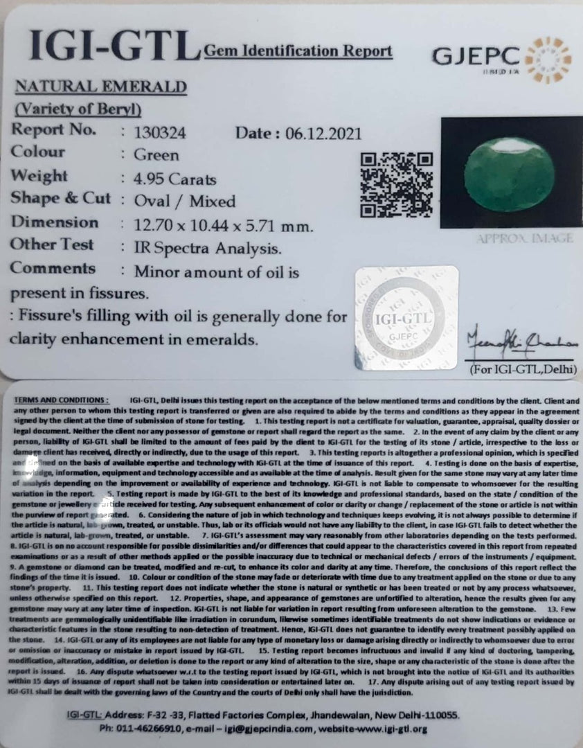 5.49 Ratti Natural Panna Stone with Govt. Lab Certified-(2331)