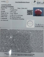 Load image into Gallery viewer, 4.89/CT Natural Indian Ruby with Govt. Lab Certificate-(1221)
