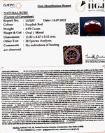 Load image into Gallery viewer, 4.93/CT Natural Indian Ruby with Govt. Lab Certificate-1221
