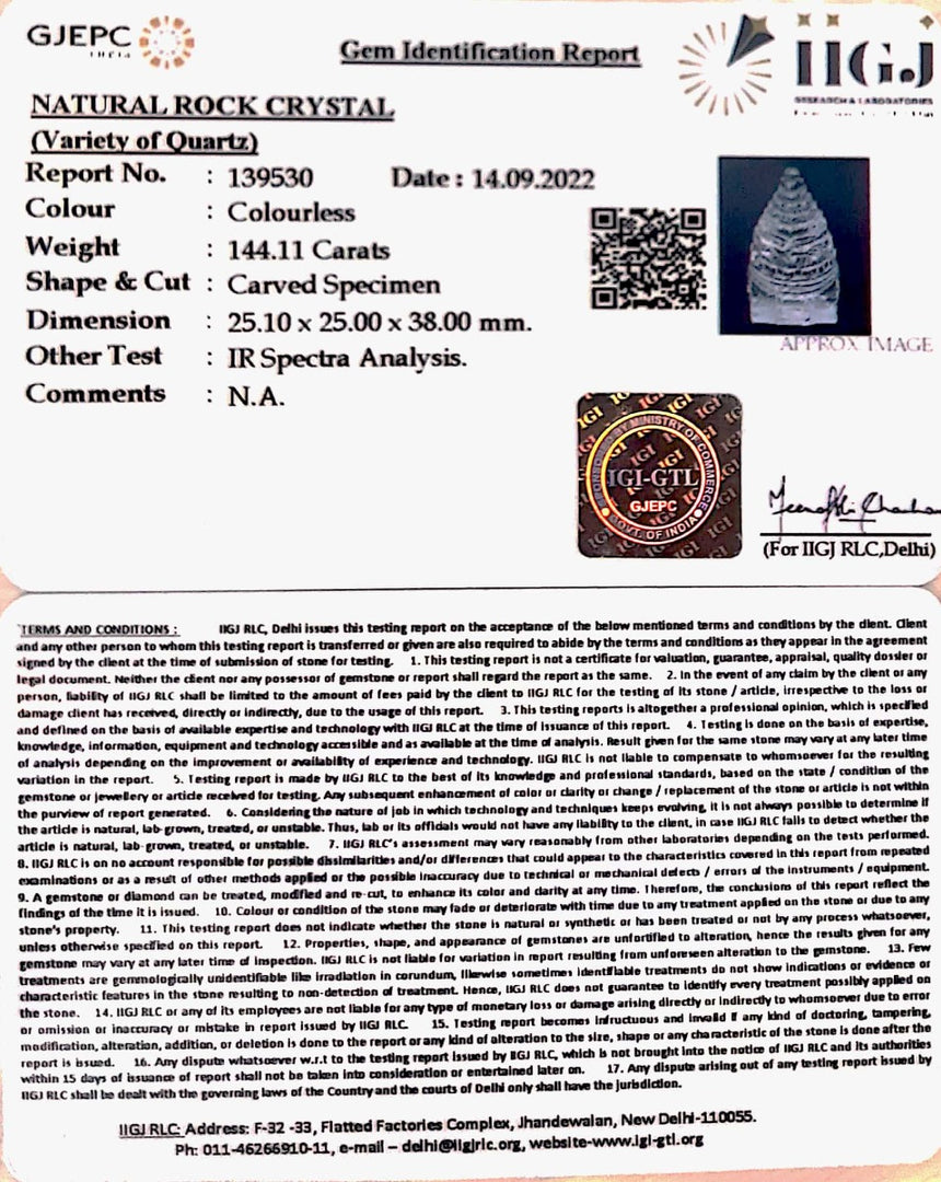 Sphatik Shree Yantra with Govt. Lab Certificate-60