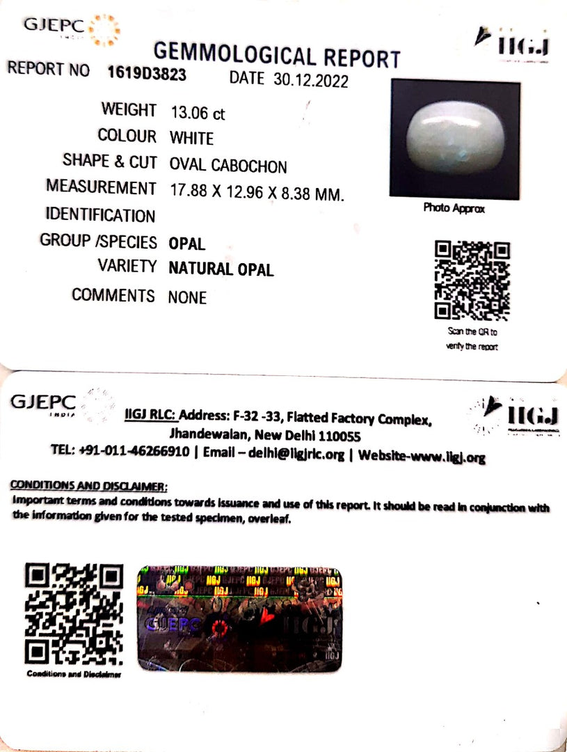 13.06/CT Natural Fire Opal with Govt. Lab Certificate-3441