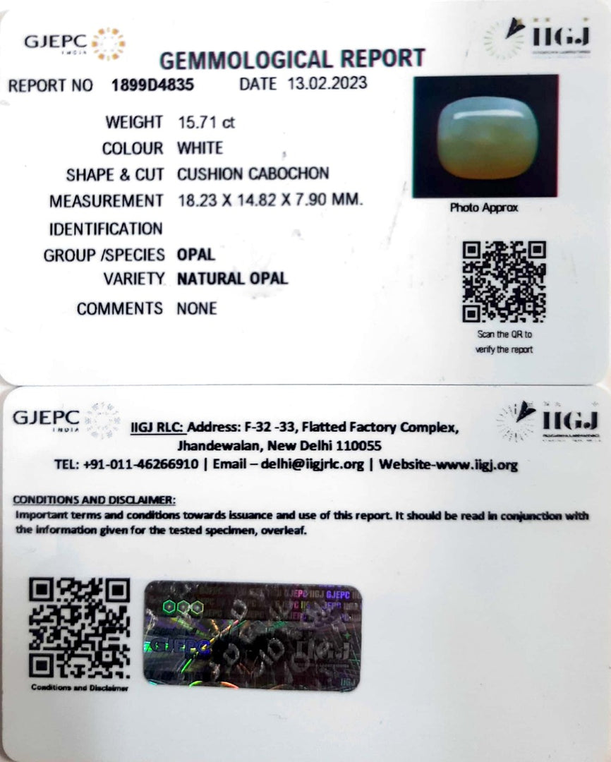 15.71/CT Natural Fire Opal with Govt. Lab Certificate-4551