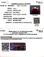 Load image into Gallery viewer, 7.40/CT Natural Indian Ruby with Govt. Lab Certificate (1221)
