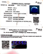 Load image into Gallery viewer, 5.66/CT Natural Blue Sapphire with Govt Lab Certificate (1221)
