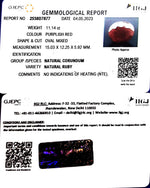 Load image into Gallery viewer, 11.14/CT Natural Indian Ruby with Govt. Lab Certificate (1221)
