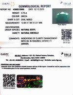 Load image into Gallery viewer, 3.79/CT Natural Panna Stone with Govt. Lab Certificate  (8991)
