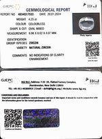 Load image into Gallery viewer, 4.23/CT Natural Zircon with Govt. Lab certificate (4551)
