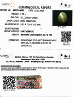 Load image into Gallery viewer, 2.76/CT Natural Chrysoberyl Cat&#39;s Eye with Govt. Lab Certificate (6771)
