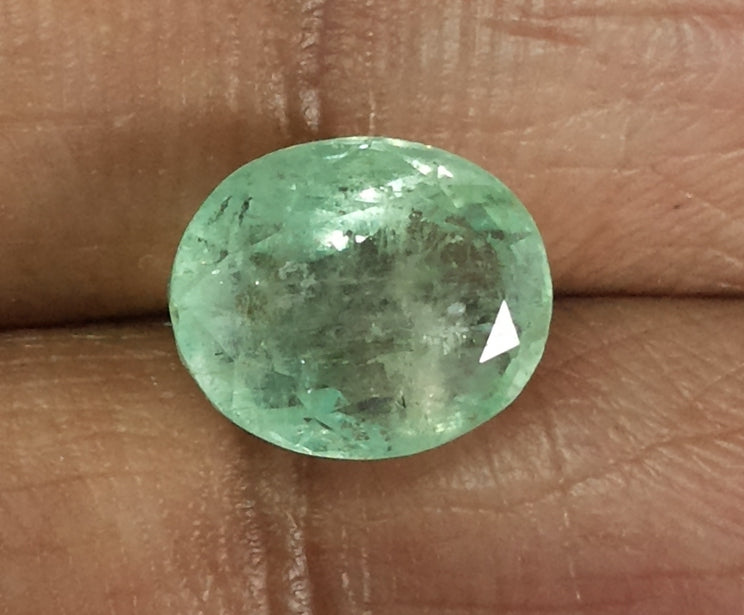 3.80/CT Natural Panna Stone with Govt. Lab Certificate (12210)