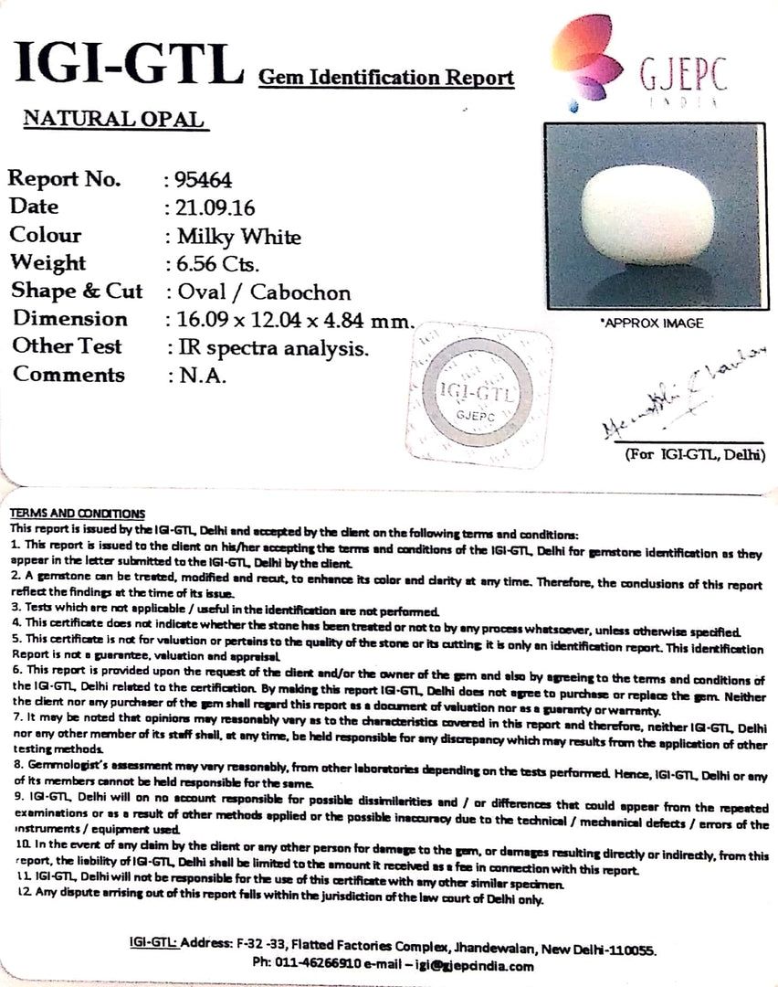 7.29 Ratti Natural Opal with Govt. Lab Certificate-(610)