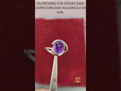 SILVER RING FOR ZODIAC SIGN CAPRICORN AND AQUARIUS FOR GIRL