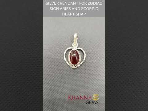 SILVER PENDANT FOR ZODIAC SIGN LEO HEART SHAPE