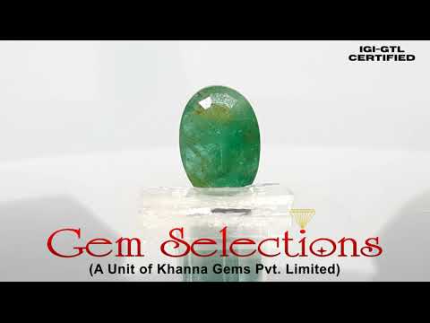 3.18/CT Natural Panna Stone with Govt. Lab Certified-(4551)