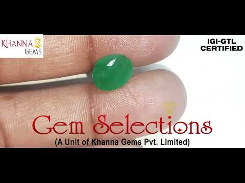 3.09/CT Natural Panna Stone with Govt. Lab Certificate  (8991)