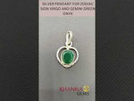 Load and play video in Gallery viewer, SILVER PENDANT FOR ZODIAC SIGN VIRGO AND GEMINI GREEN ONYX
