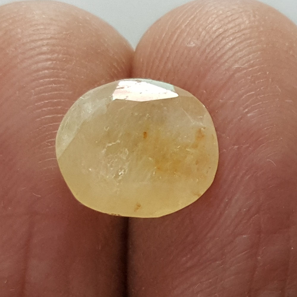 3.82 Ratti Natural Yellow Sapphire With Govt Lab Certificate-(1221)