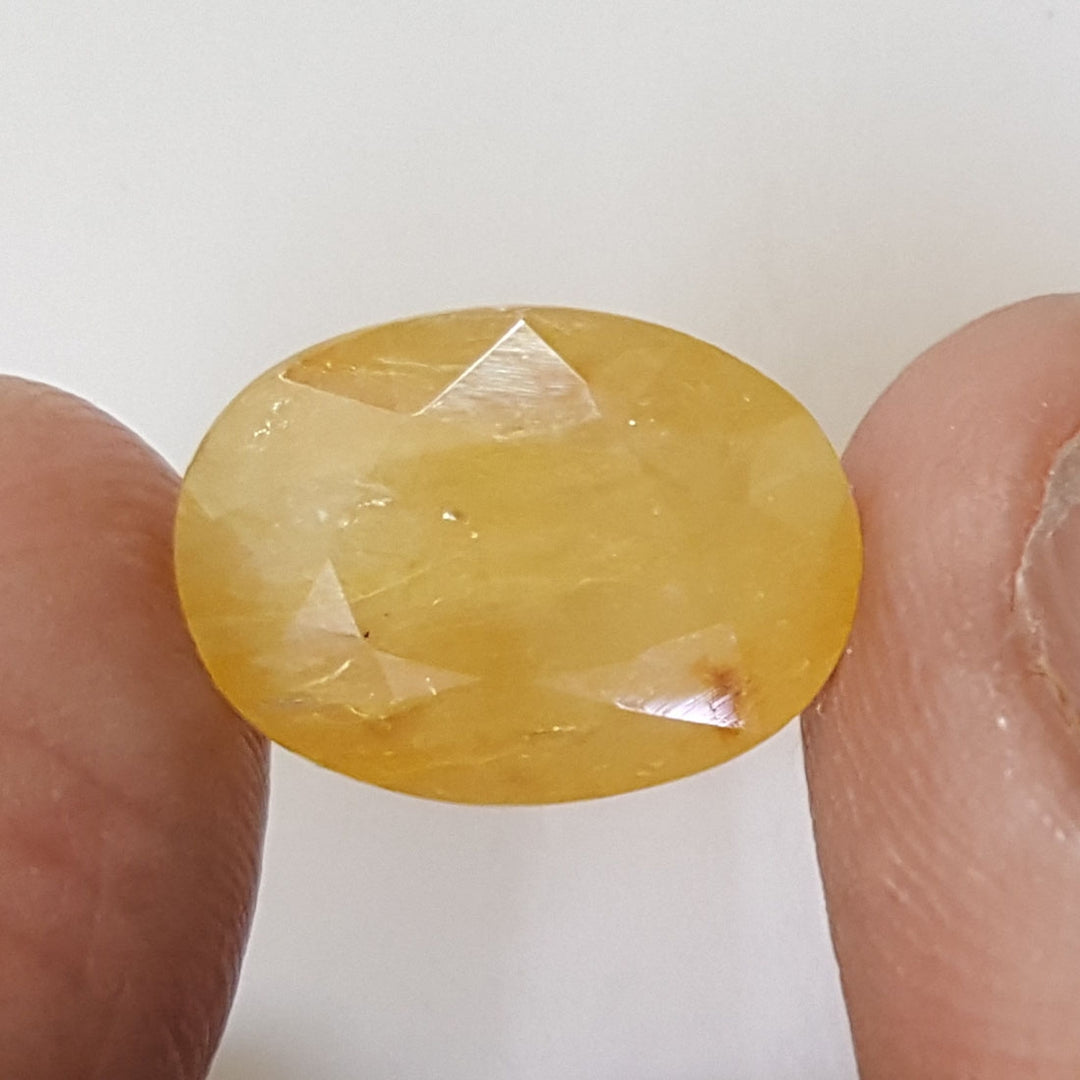 7.21 Ratti Natural Yellow Sapphire With Govt Lab Certificate-(4551)