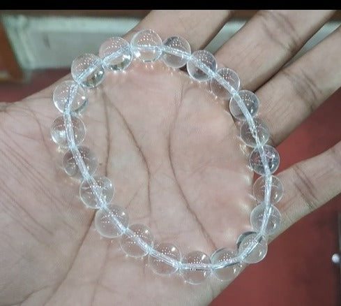 WHITE QUARTZ BRACELET (BIG BEADS)-900