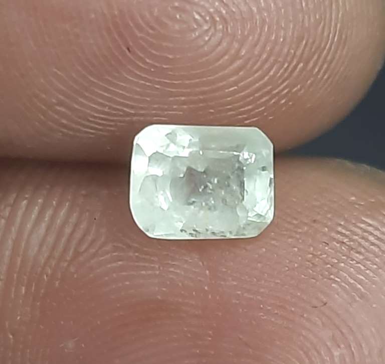 1.36/CT Natural White Sapphire with Govt Lab Certificate-8991